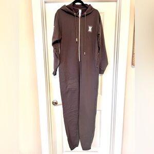 Savage X Fenty Hooded Lounge Jumpsuit Onesie Rose Gold Zipper Small